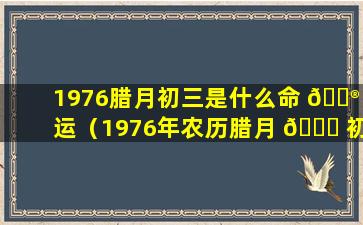 1976腊月初三是什么命 💮 运（1976年农历腊月 🐛 初三是什么星座）